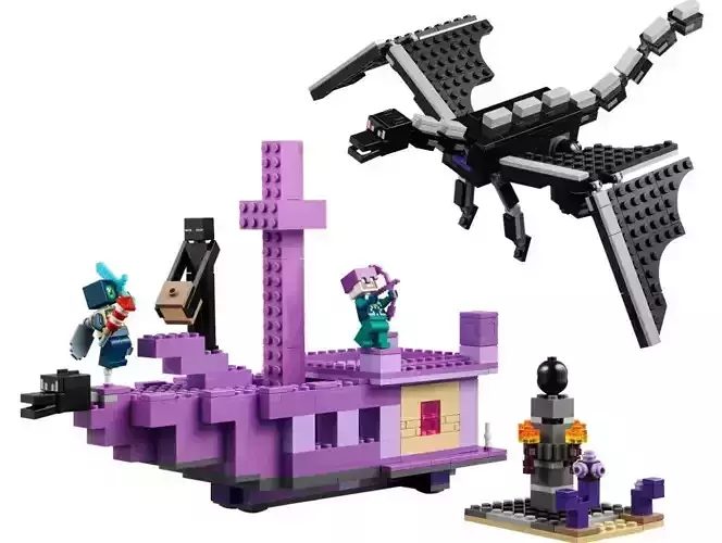 PixelBricks3D - The Ender Dragon and End Ship 3D print model