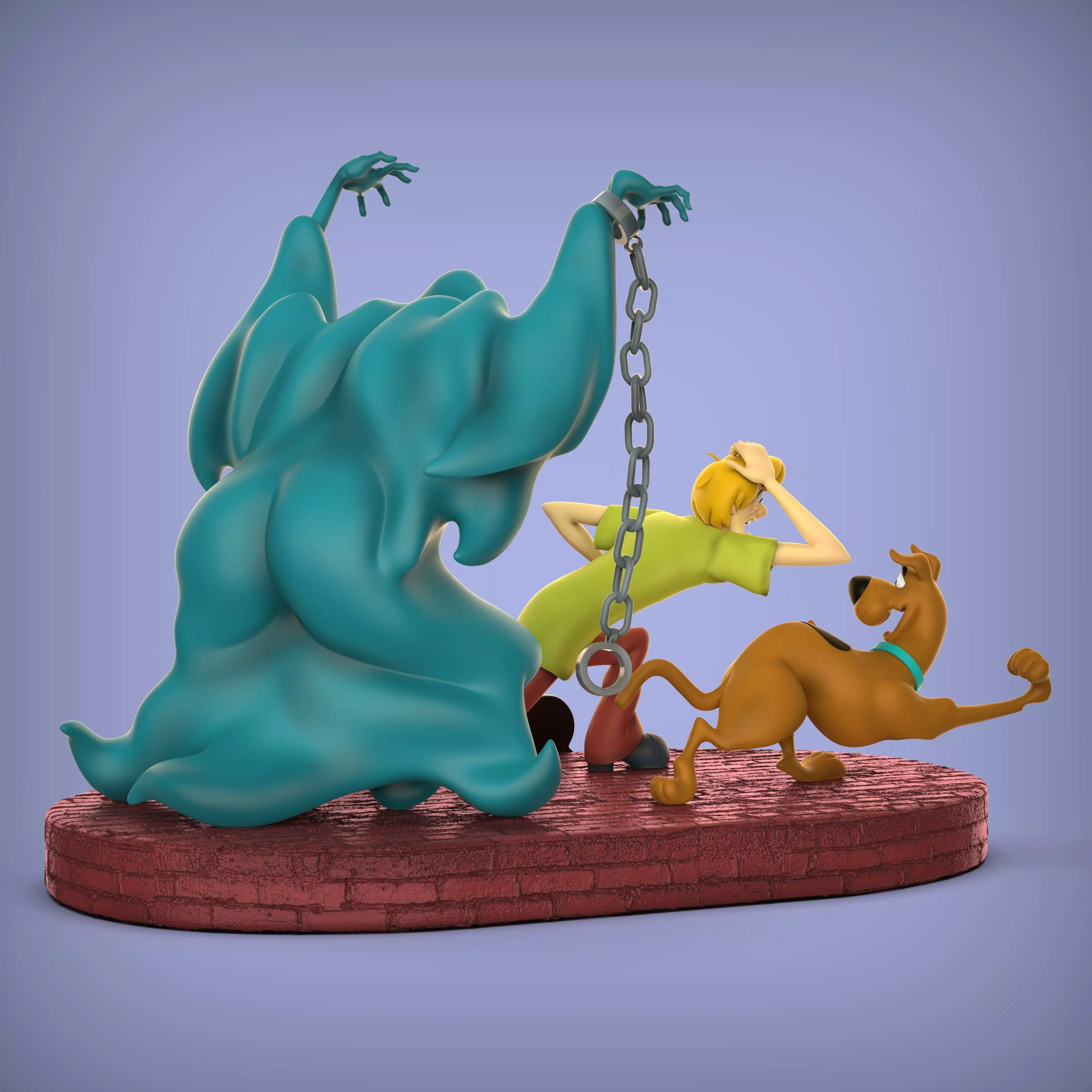 DIORAMA SCOOBY DOO AND SHAGGY HALLOWEEN 3D print model_3