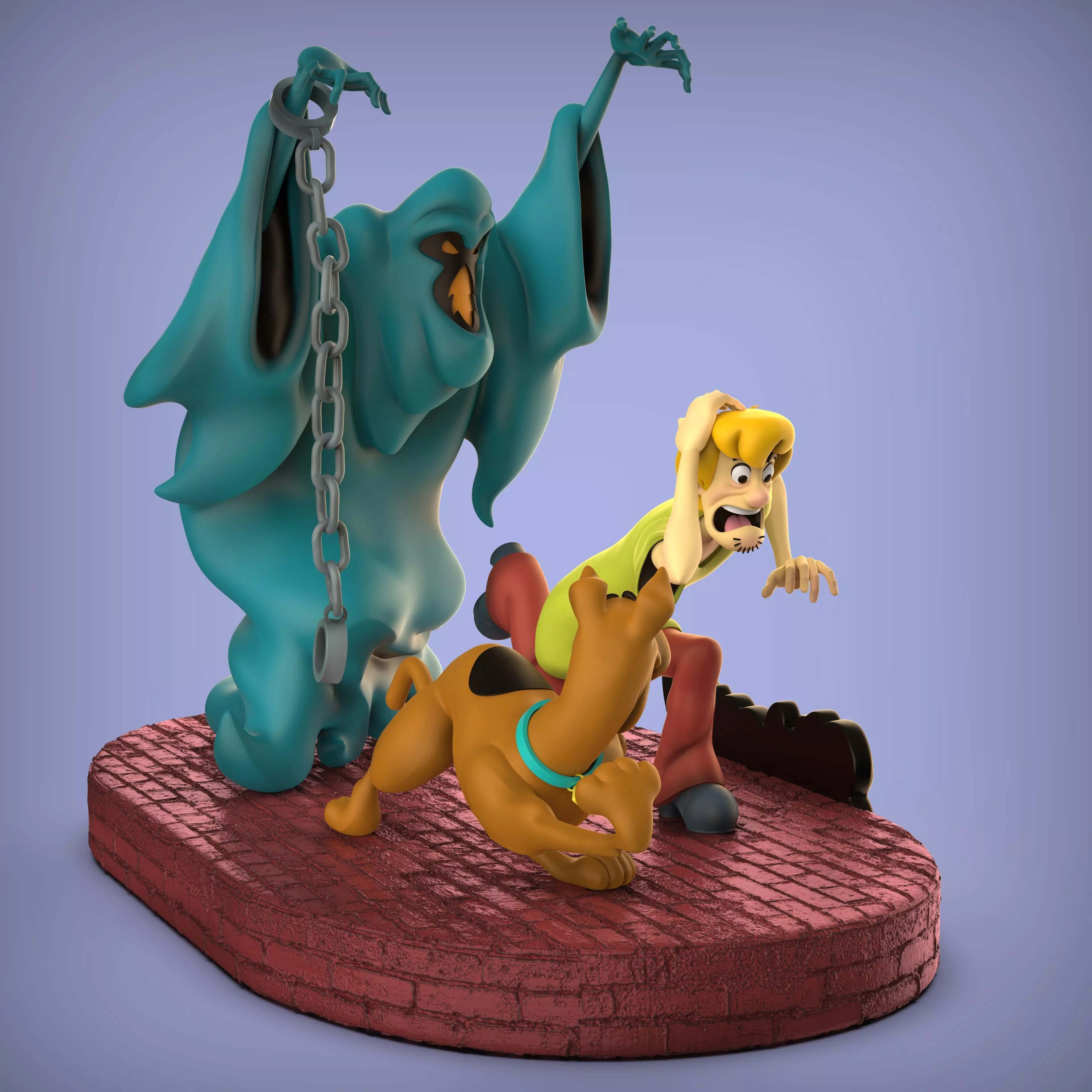 DIORAMA SCOOBY DOO AND SHAGGY HALLOWEEN 3D print model_2