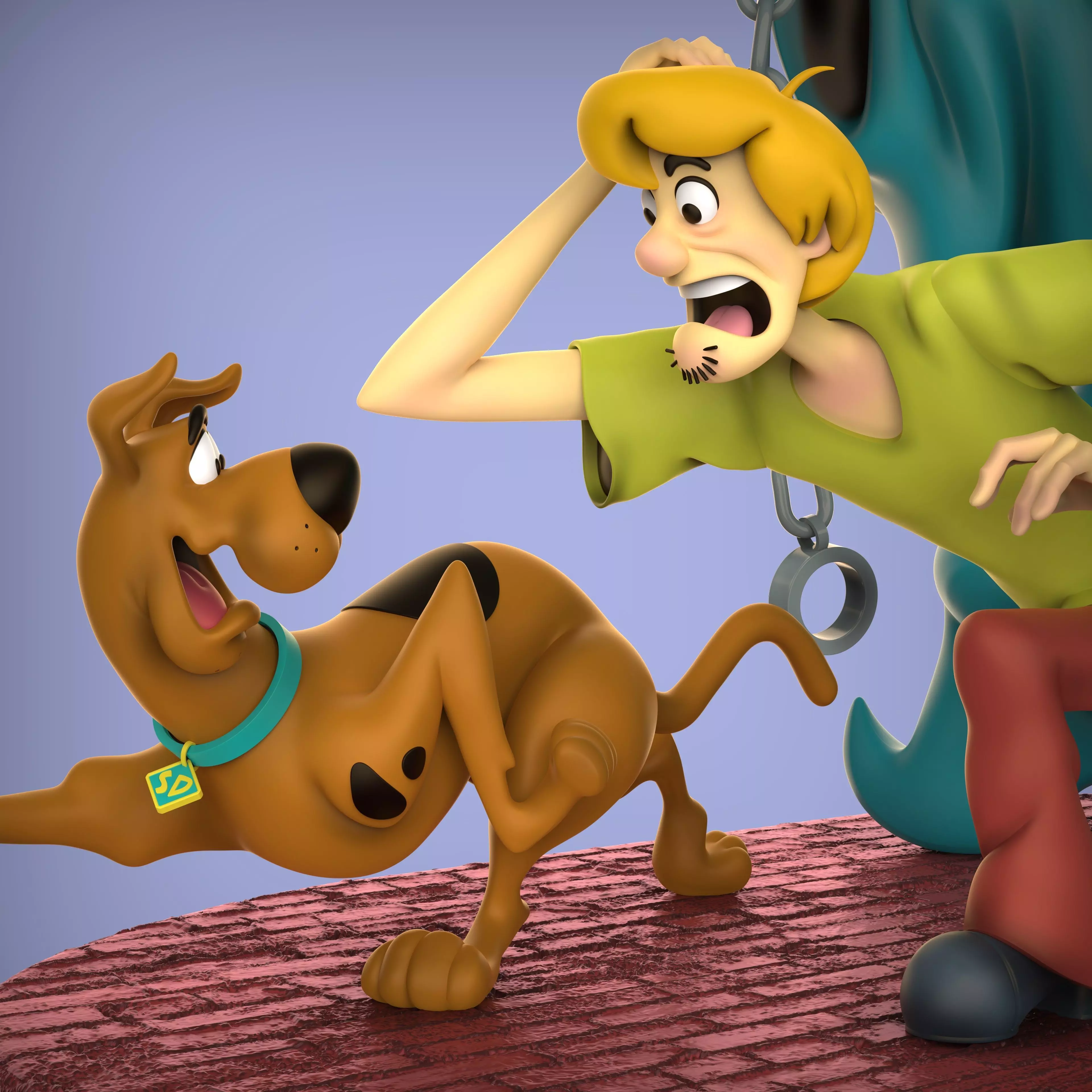 DIORAMA SCOOBY DOO AND SHAGGY HALLOWEEN 3D print model_5