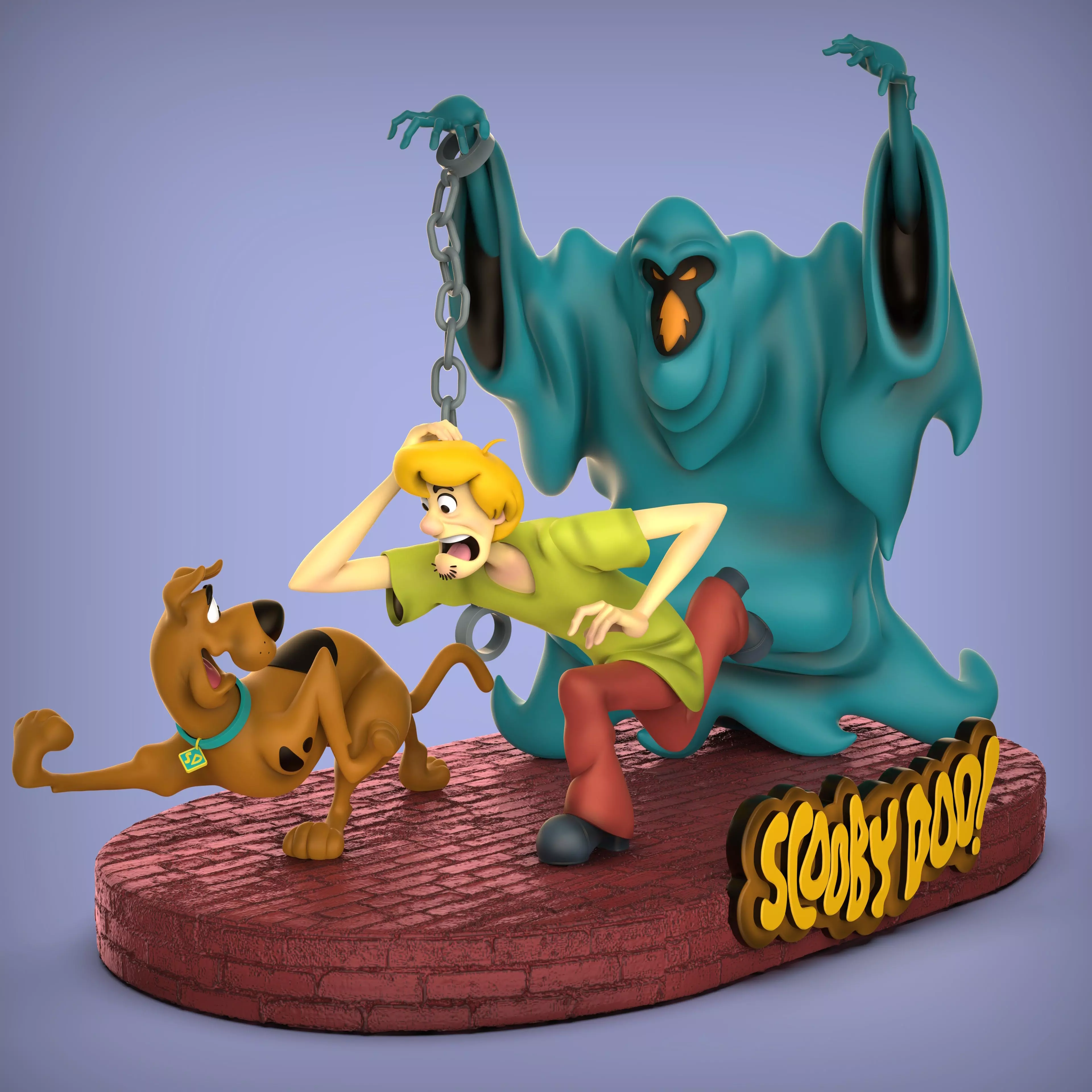 DIORAMA SCOOBY DOO AND SHAGGY HALLOWEEN 3D print model_1