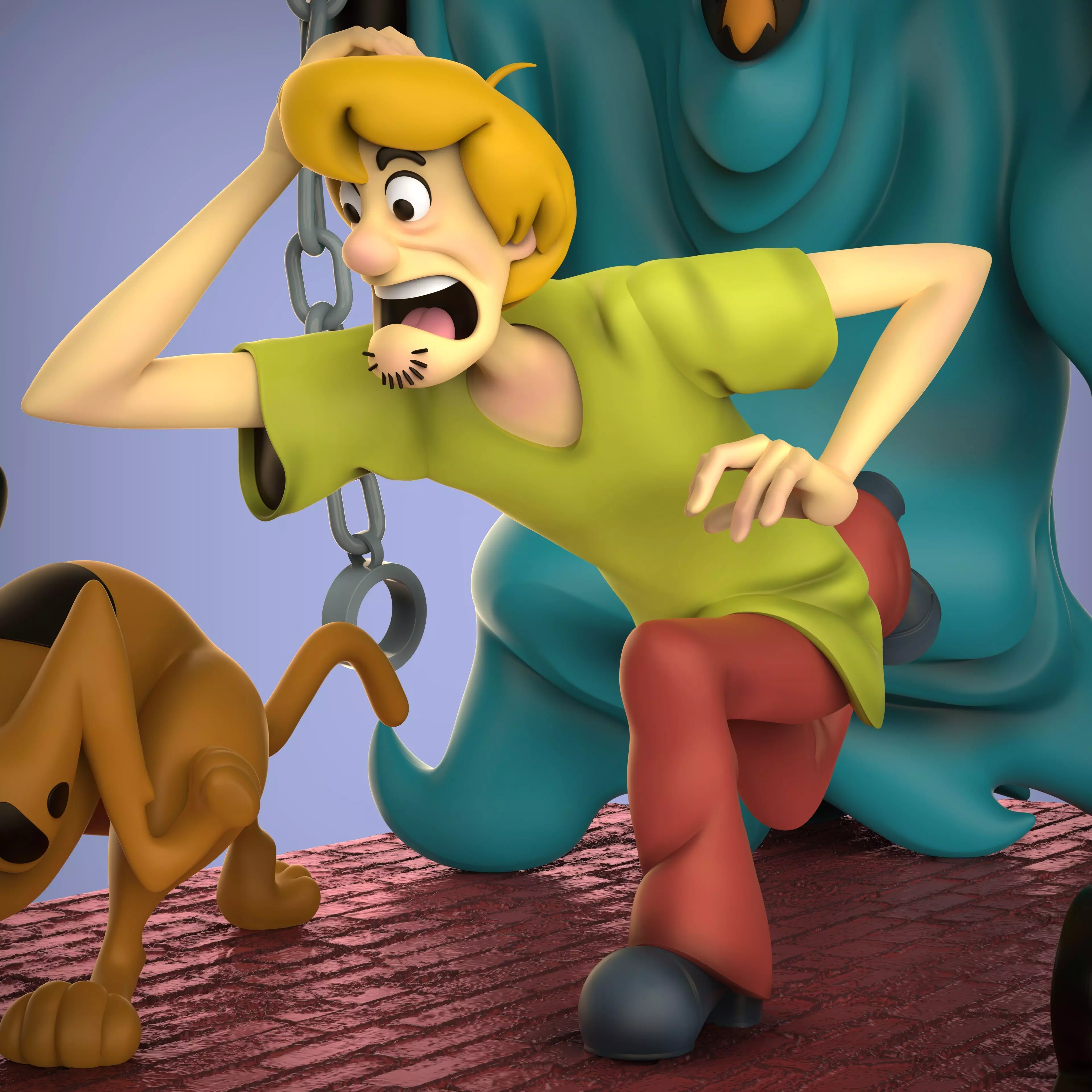 DIORAMA SCOOBY DOO AND SHAGGY HALLOWEEN 3D print model_6