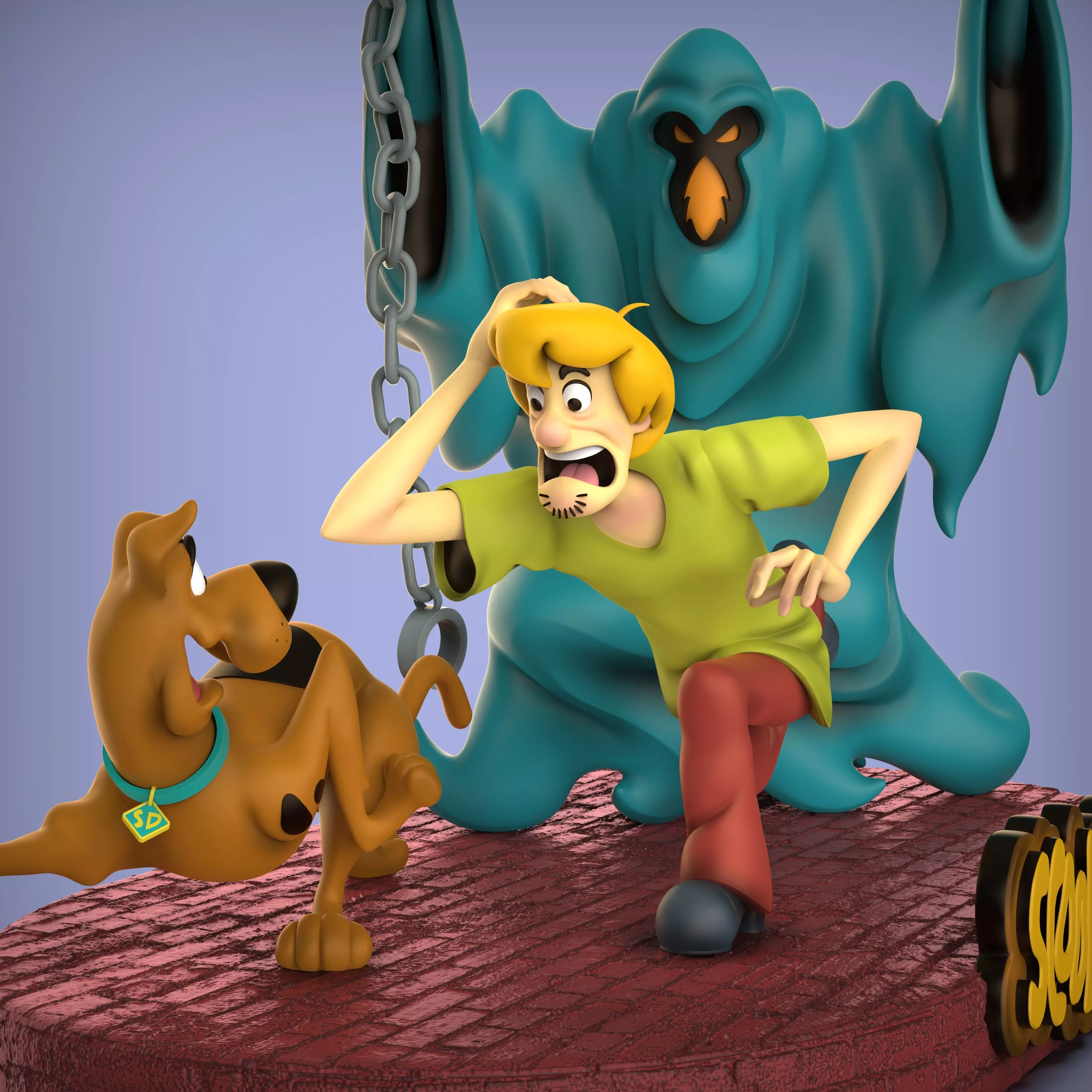DIORAMA SCOOBY DOO AND SHAGGY HALLOWEEN 3D print model_8