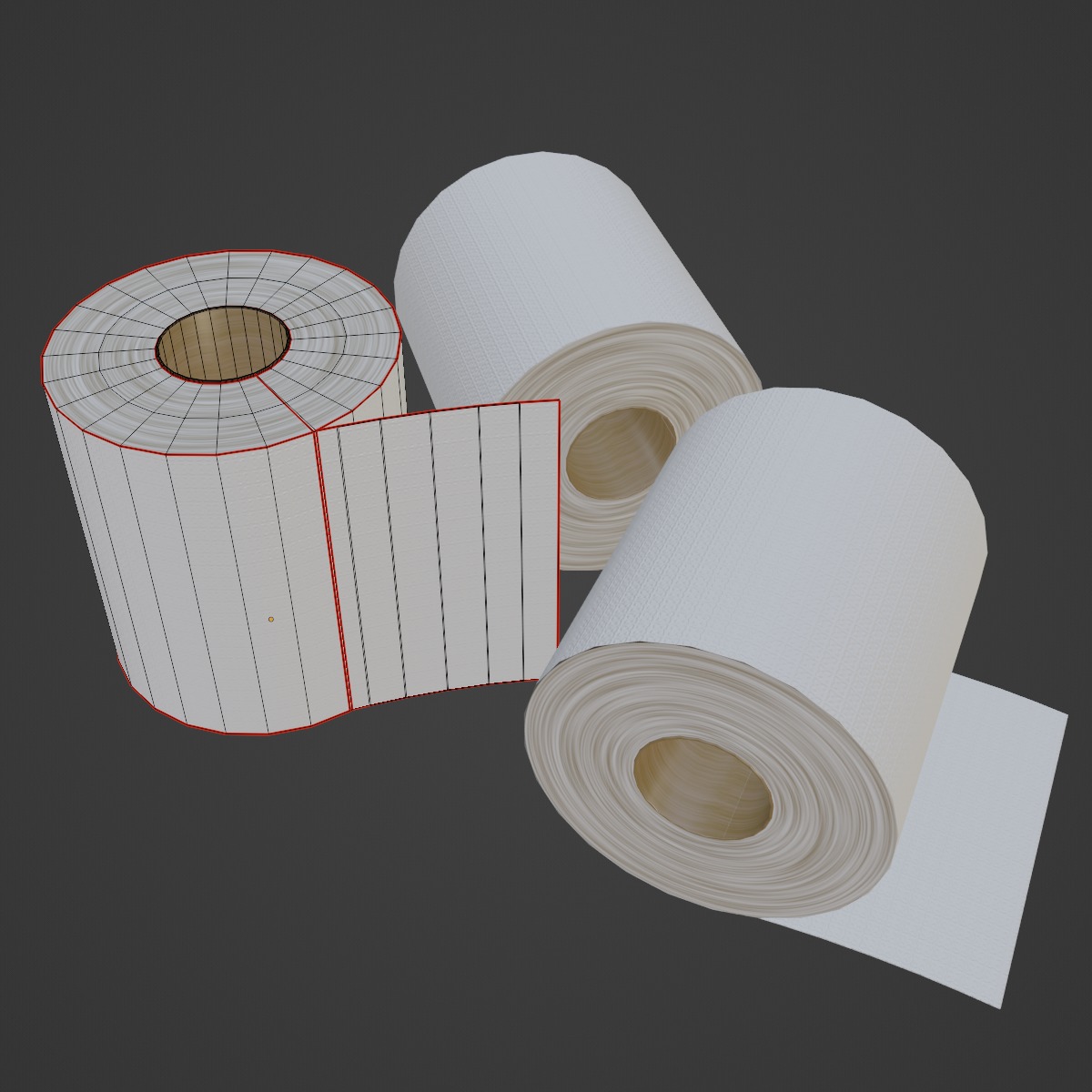 Toilet Papers 01 Low-poly 3D model_7