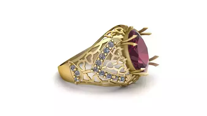 LUXURY PINK TOPAZ RING 3D PRINTABLE MODEL 3D print model