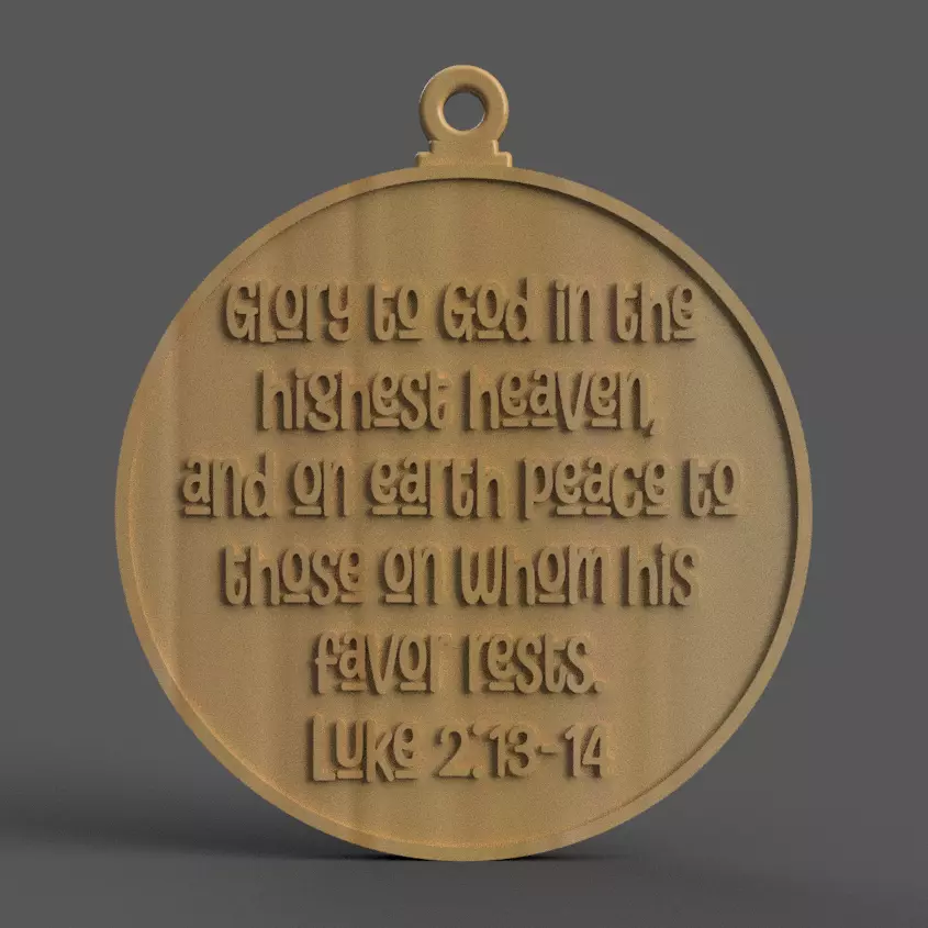 Glory to God in the Highest 3D Christmas Ornament 3D print model_0