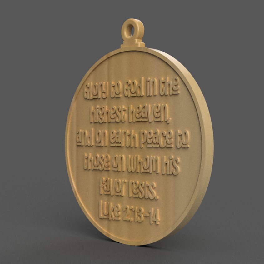 Glory to God in the Highest 3D Christmas Ornament 3D print model_1
