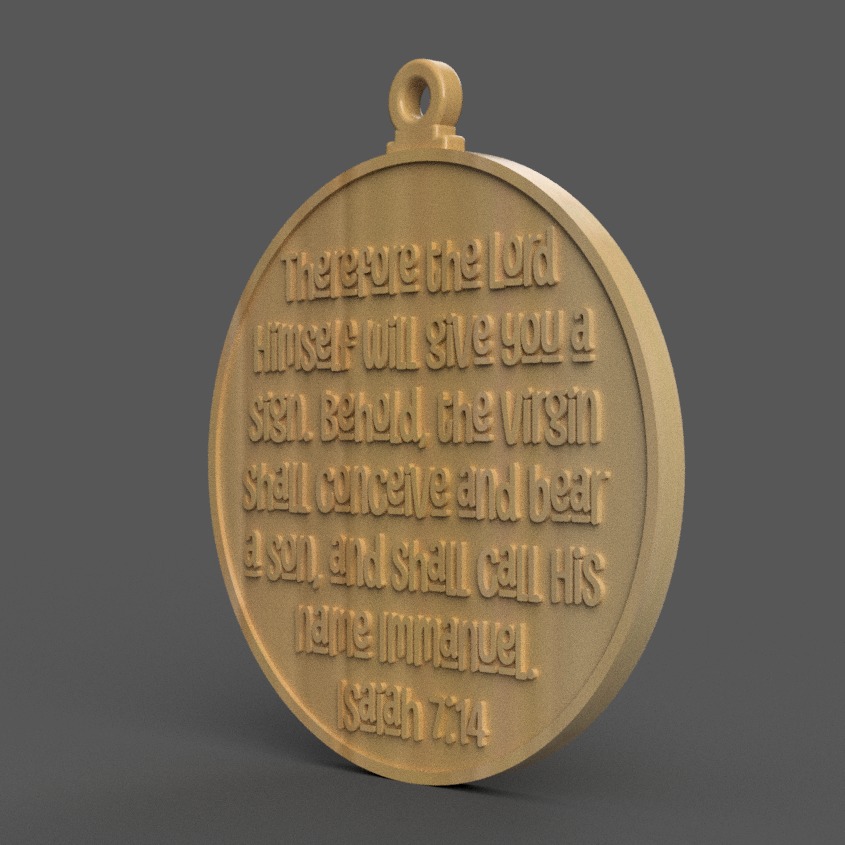 Immanuel Prophecy 3D Christmas Ornament 3D print model_1