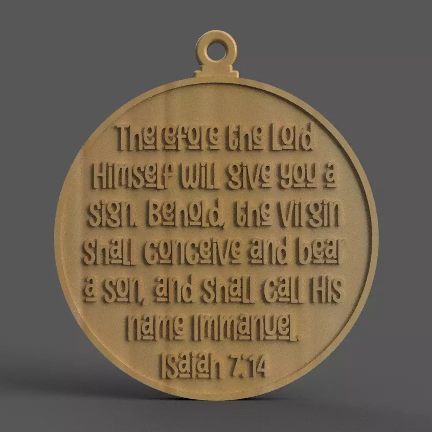Immanuel Prophecy 3D Christmas Ornament 3D print model_0