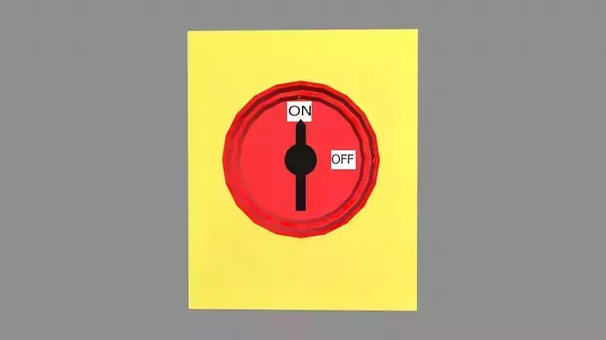 On Off Button Low-poly 3D model