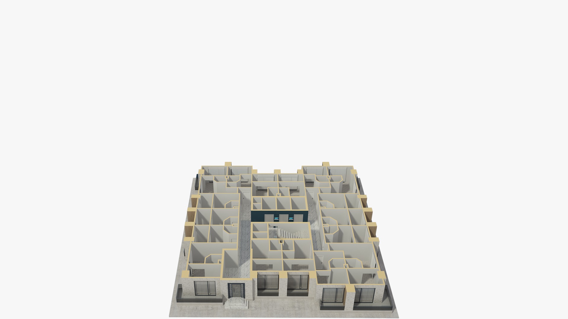 Apartment House with Interior 3D model_6