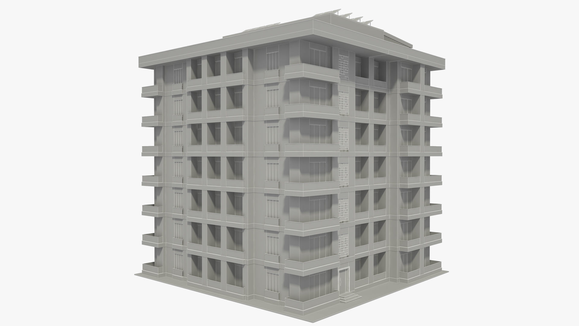 Apartment House with Interior 3D model_13