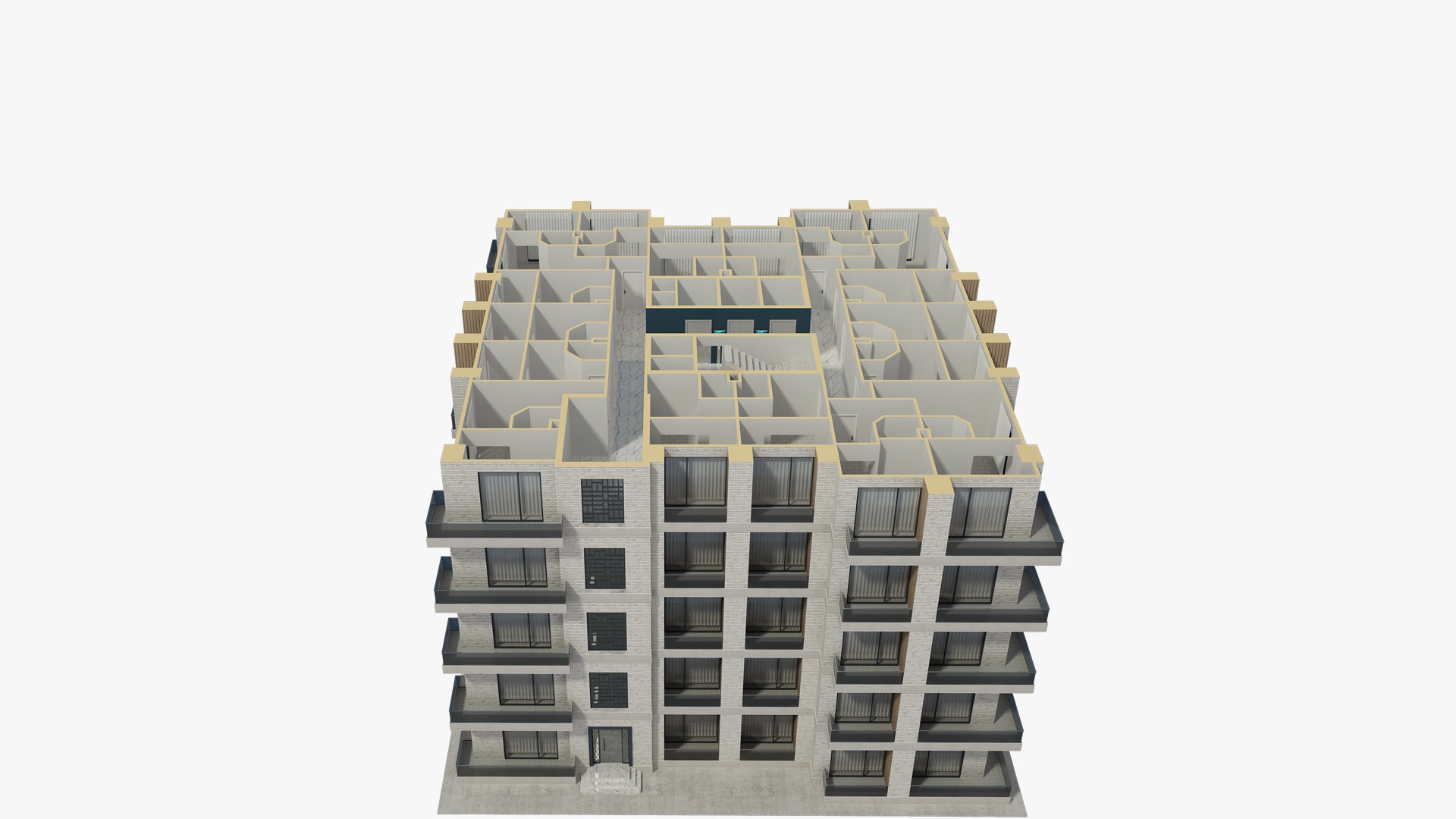 Apartment House with Interior 3D model_10