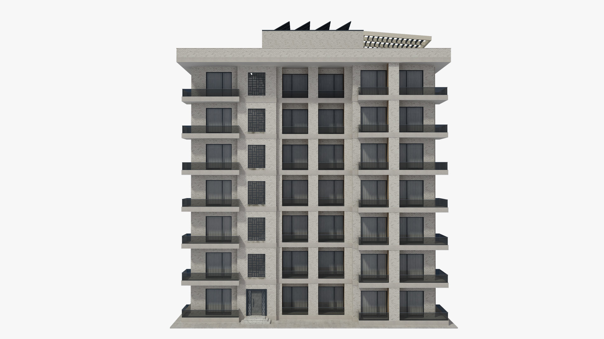 Apartment House with Interior 3D model_1