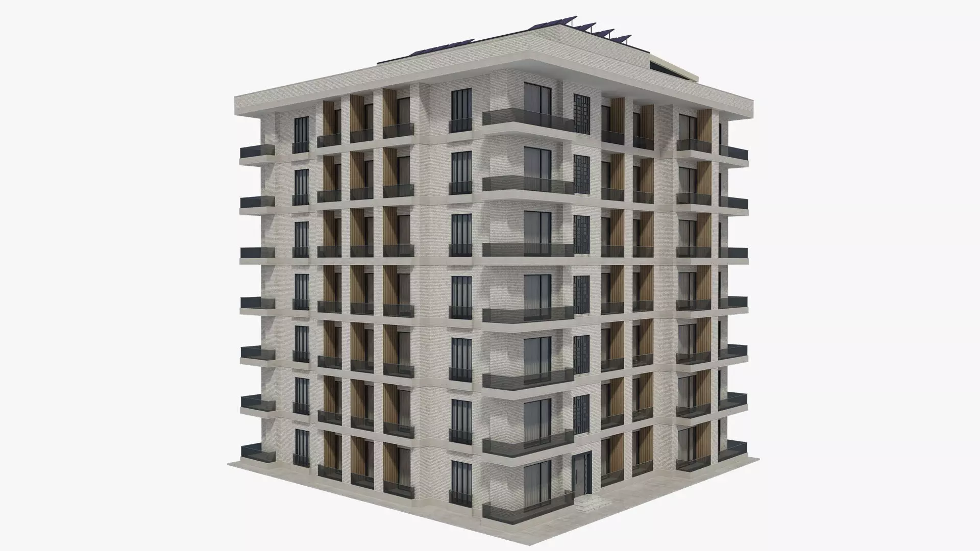 Apartment House with Interior 3D model_0