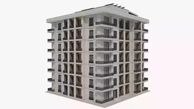 Apartment House with Interior 3D model