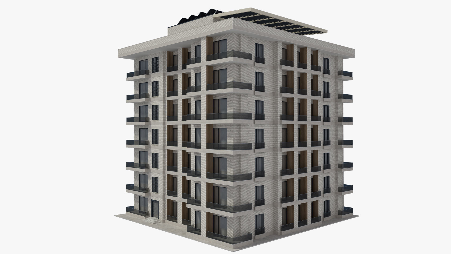 Apartment House with Interior 3D model_2