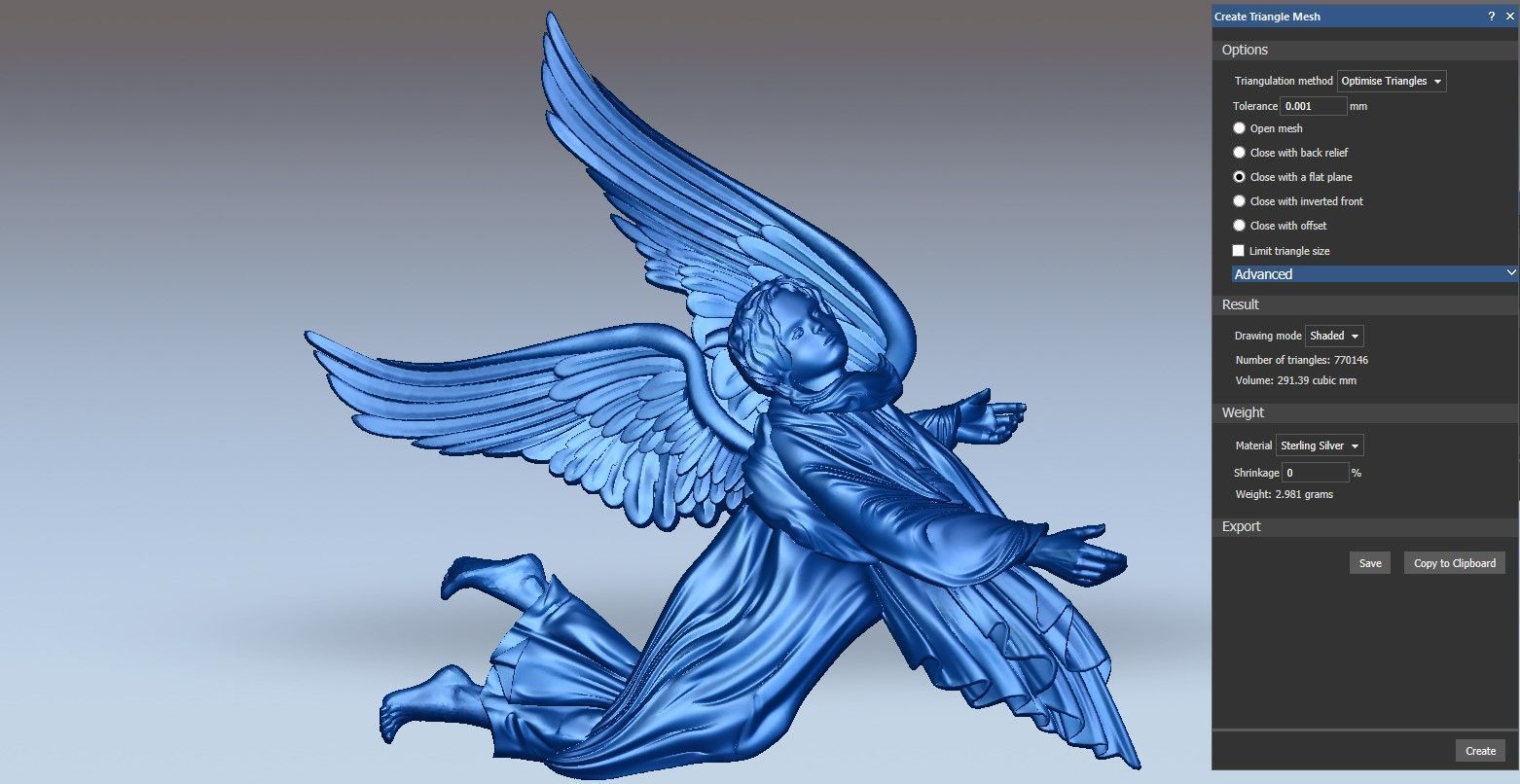 Angel relief 3D print model_2