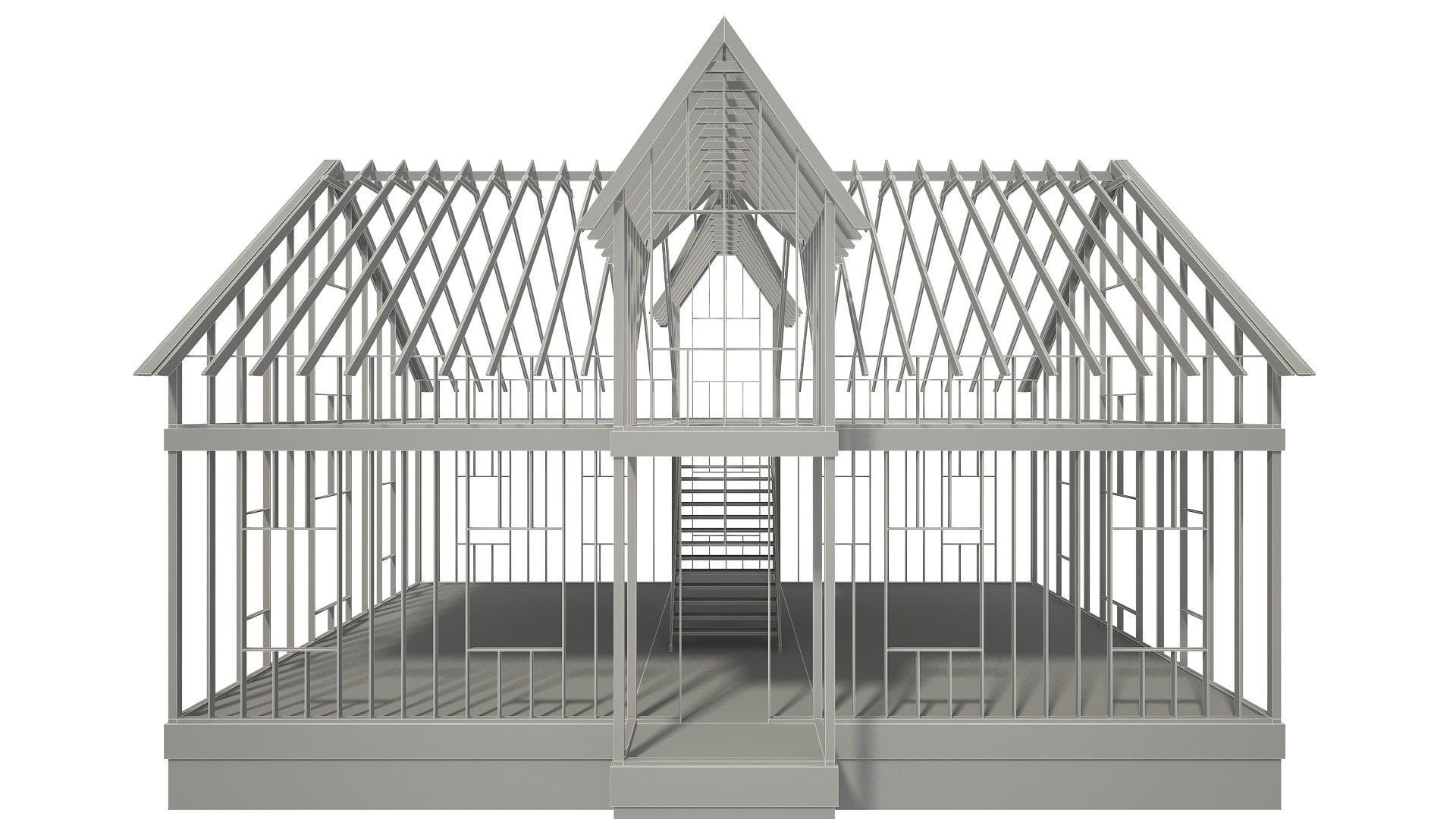 Wood House Construction 3D model_11