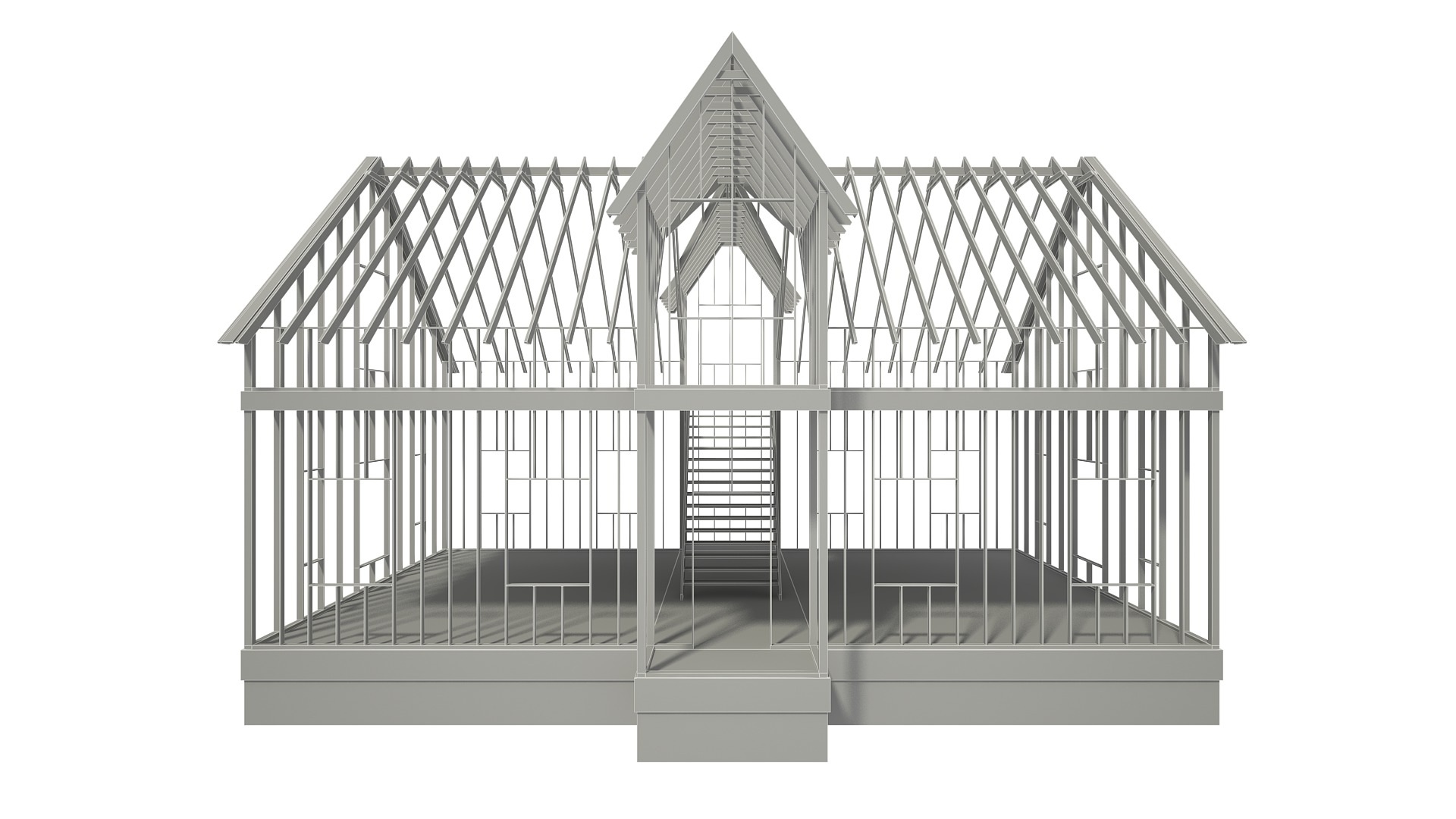 Wood House Construction 3D model_7