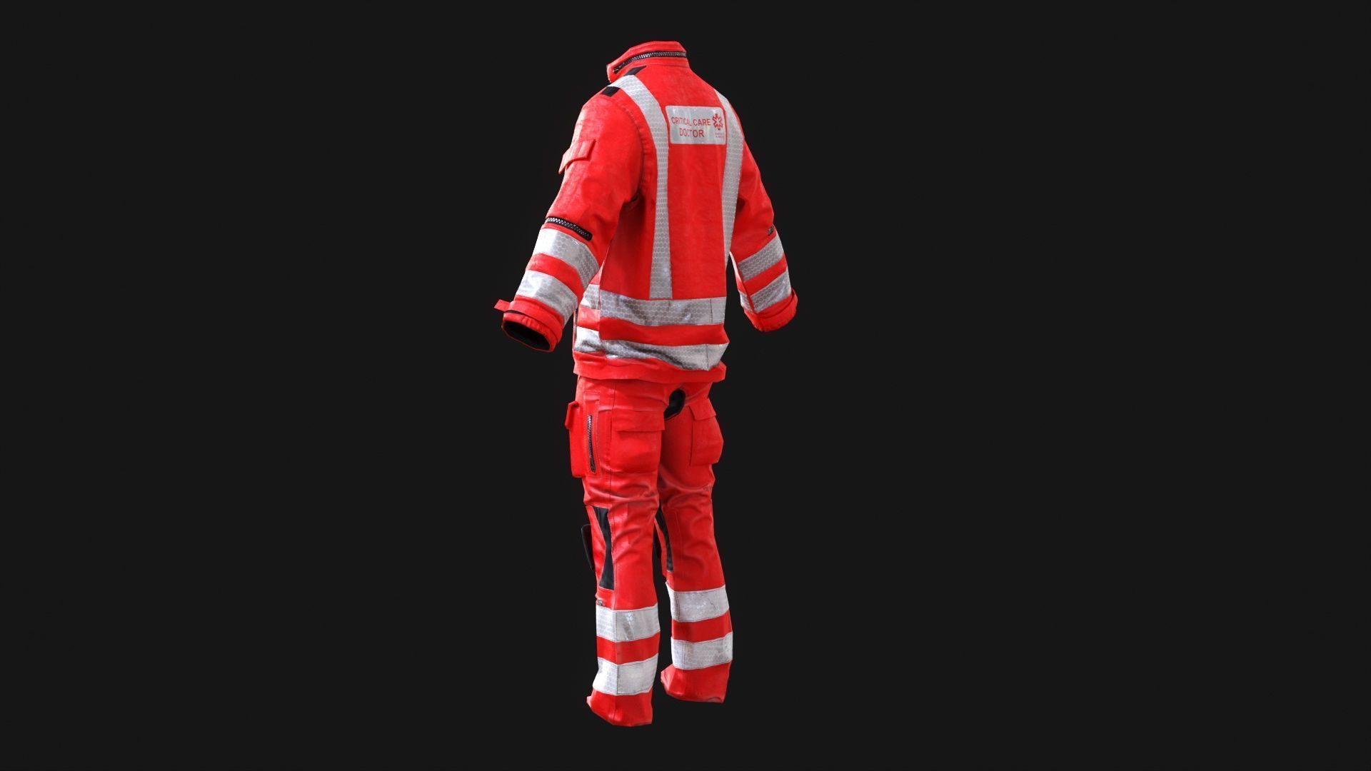 Herts Paramedic and Doctors Flight Suit BHECCS Medical Uniform Low-poly 3D model_12