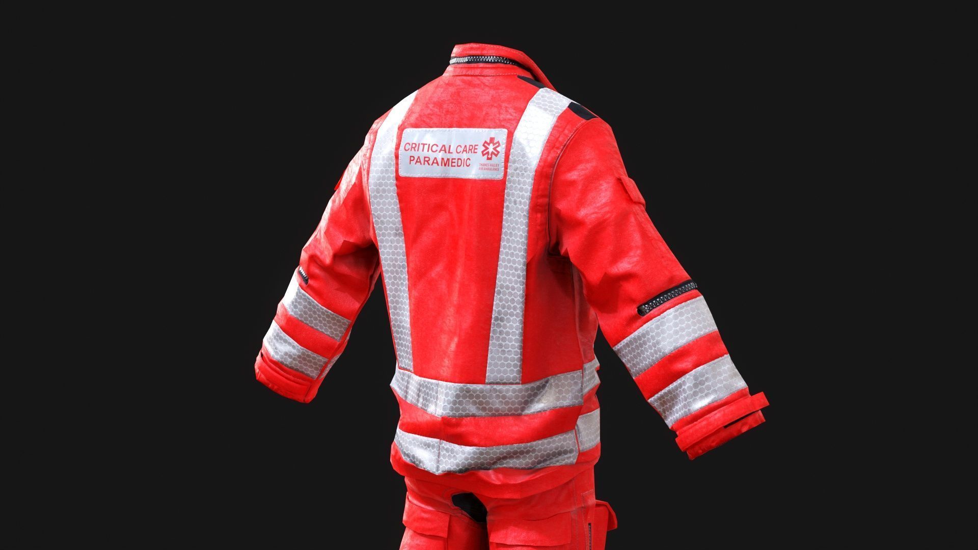 Herts Paramedic and Doctors Flight Suit BHECCS Medical Uniform Low-poly 3D model_17
