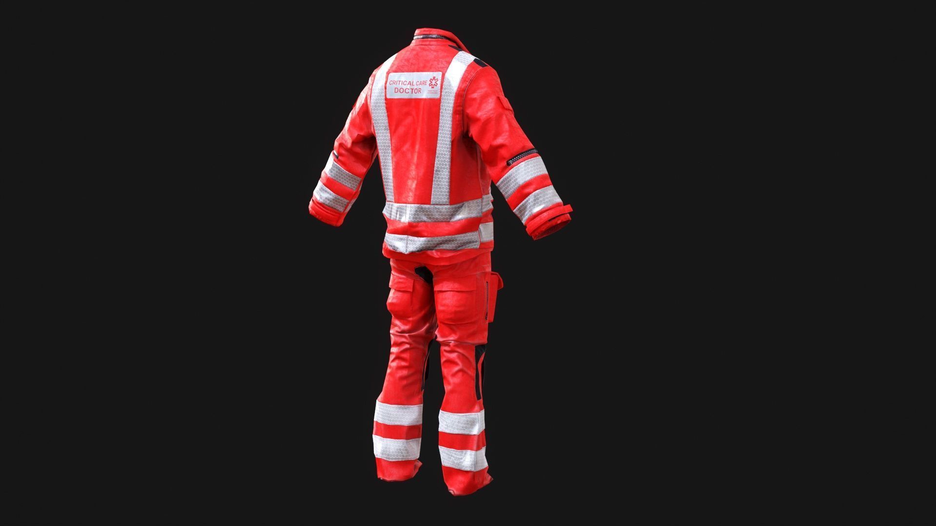 Herts Paramedic and Doctors Flight Suit BHECCS Medical Uniform Low-poly 3D model_10