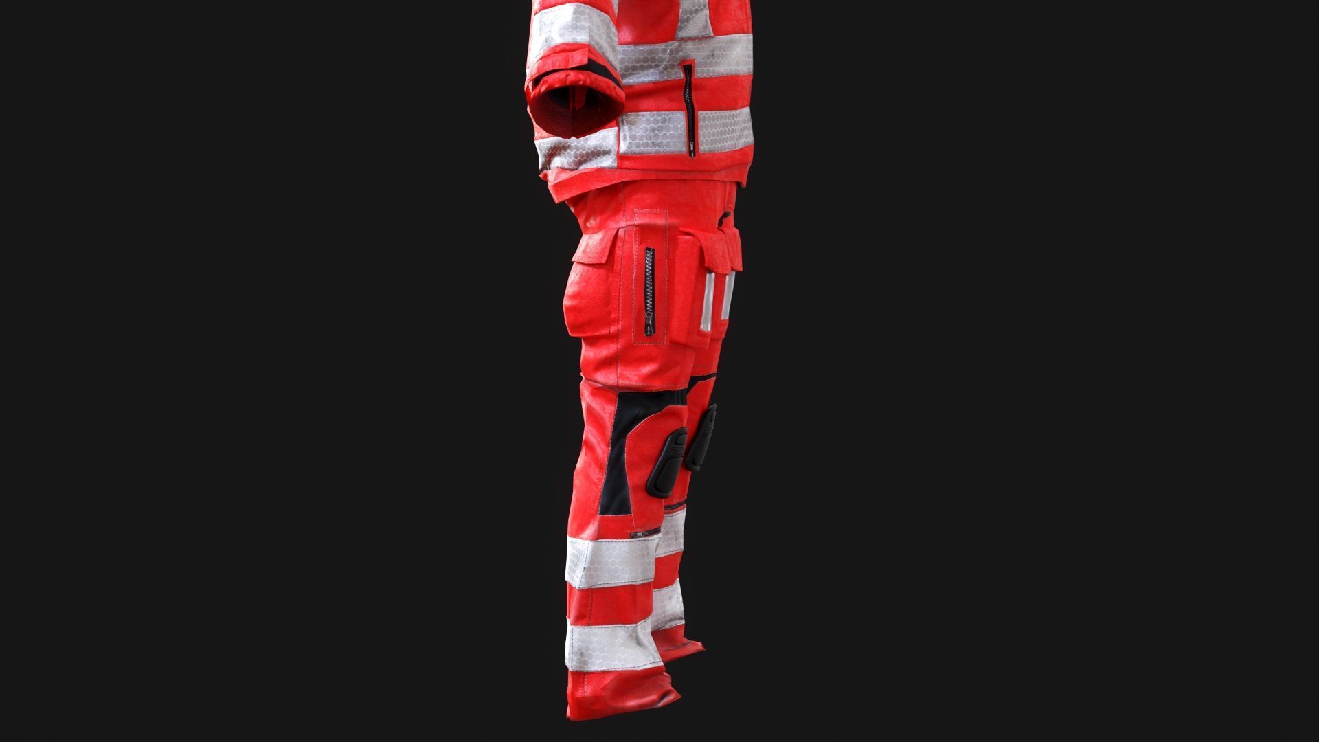 Herts Paramedic and Doctors Flight Suit BHECCS Medical Uniform Low-poly 3D model_23