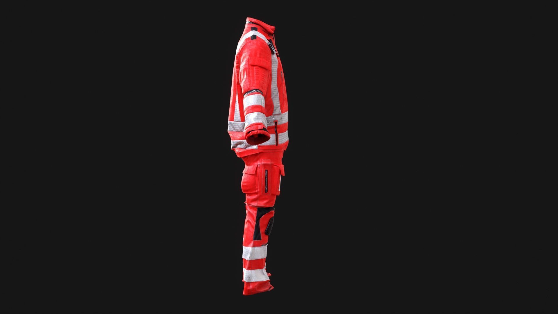 Herts Paramedic and Doctors Flight Suit BHECCS Medical Uniform Low-poly 3D model_9