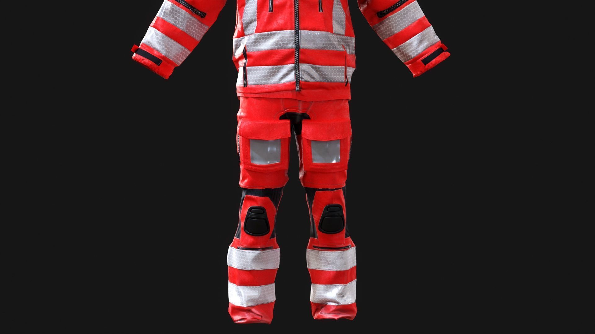 Herts Paramedic and Doctors Flight Suit BHECCS Medical Uniform Low-poly 3D model_22