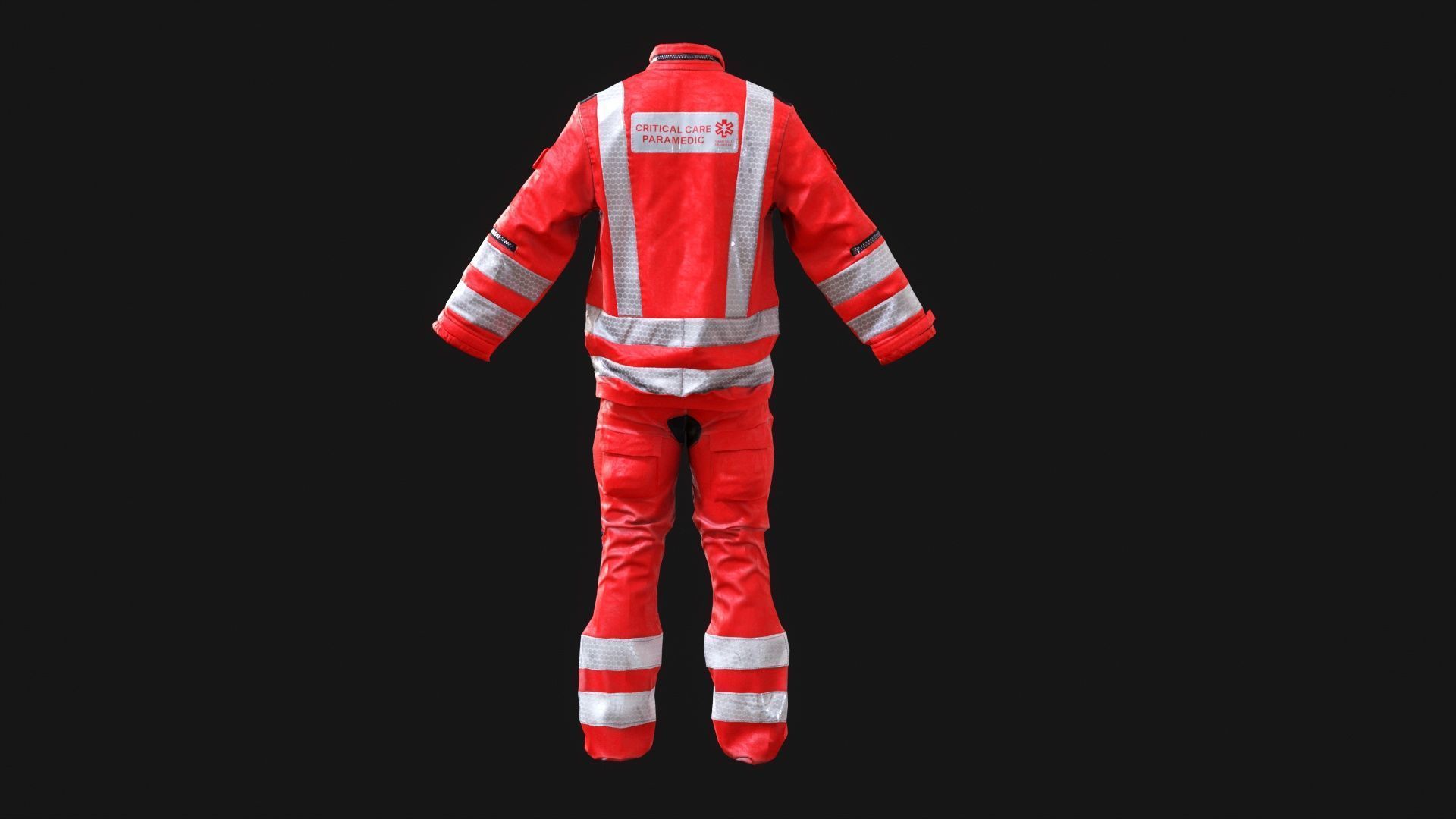 Herts Paramedic and Doctors Flight Suit BHECCS Medical Uniform Low-poly 3D model_14