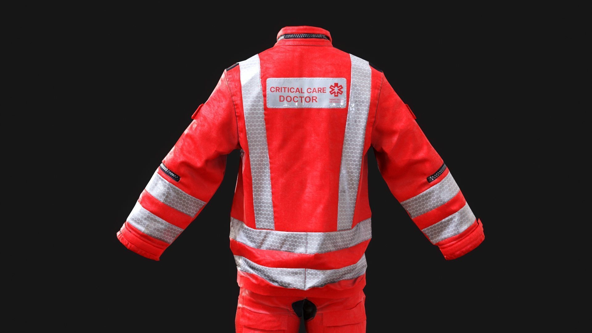 Herts Paramedic and Doctors Flight Suit BHECCS Medical Uniform Low-poly 3D model_21