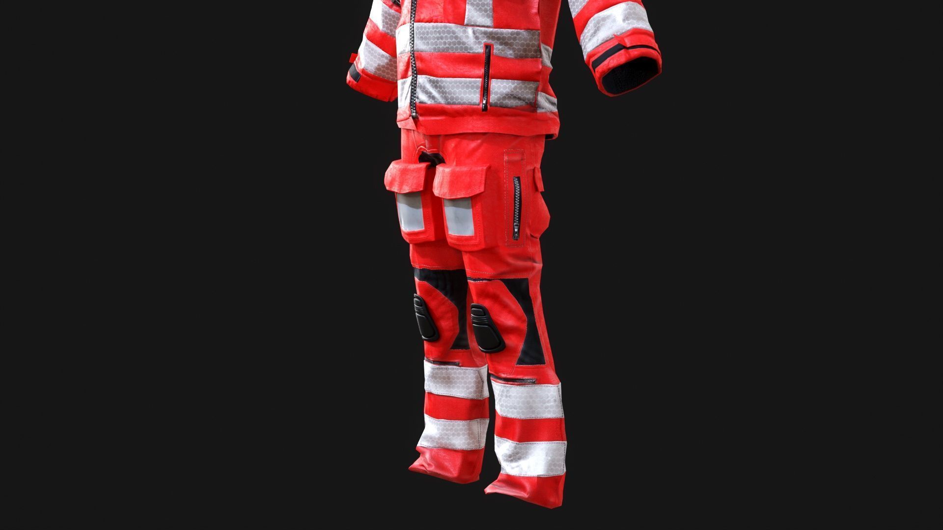 Herts Paramedic and Doctors Flight Suit BHECCS Medical Uniform Low-poly 3D model_25