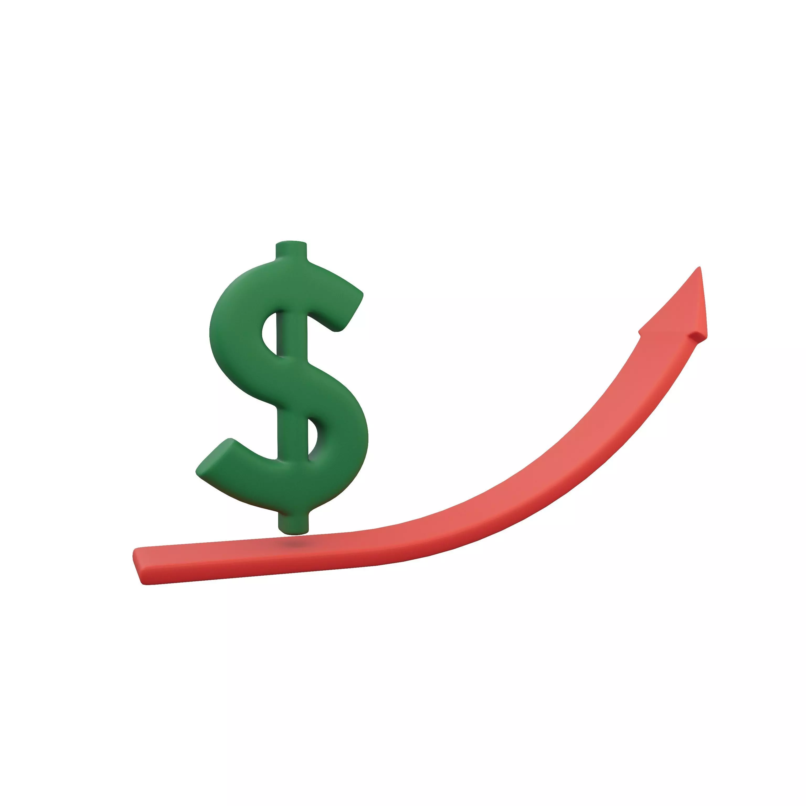 Dollar Trend Up v1 001 Low-poly 3D model_0