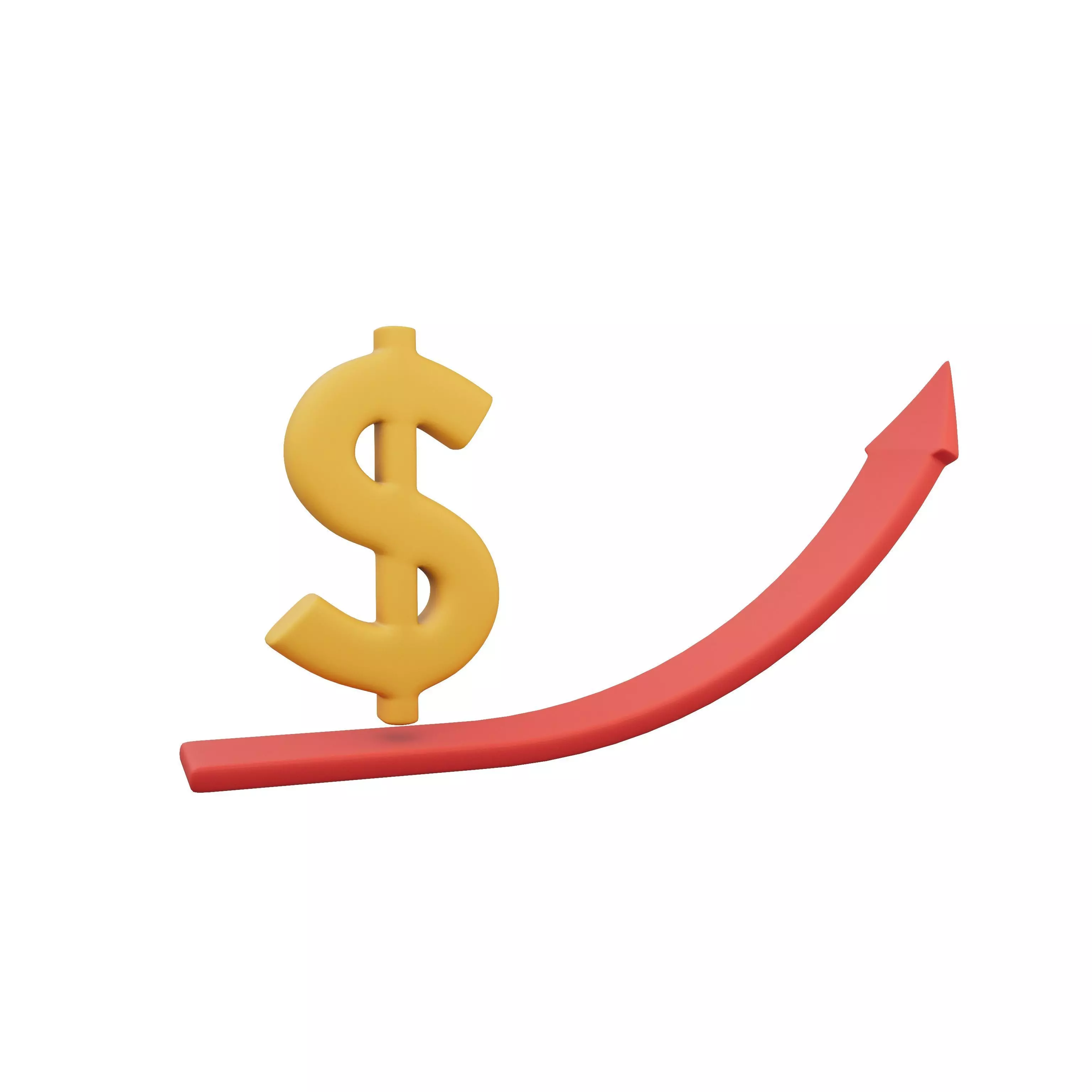 Dollar Trend Up v1 002 Low-poly 3D model_0