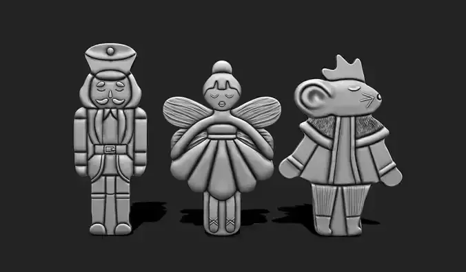 3D Printable Christmas - Nutcracker - Princess - Mouse King STL 3D print model