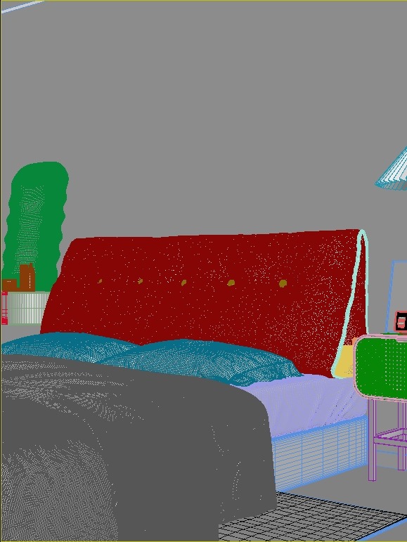 Comfortable bedroom interior scene  3D model_6