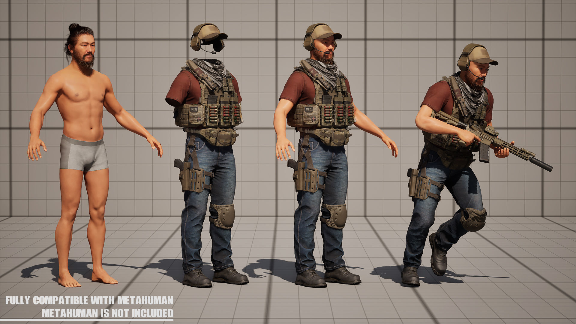 3D model Modular PMC Character VR / AR / low-poly | CGTrader