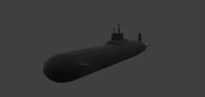 Low-poly stealth submarine
