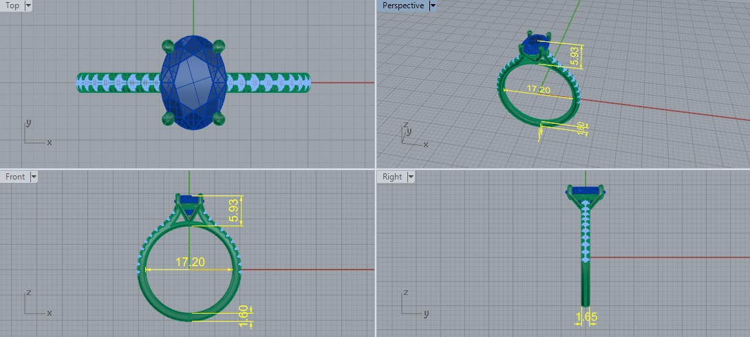 Solitaire ring Model 6712 3D print model_5