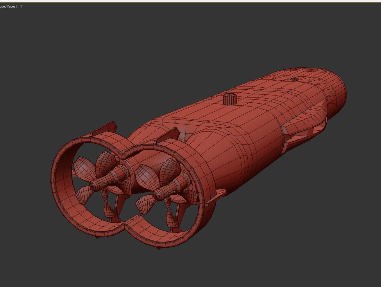 Autonomous Underwater Vehicle  AUV Low-poly 3D model_23