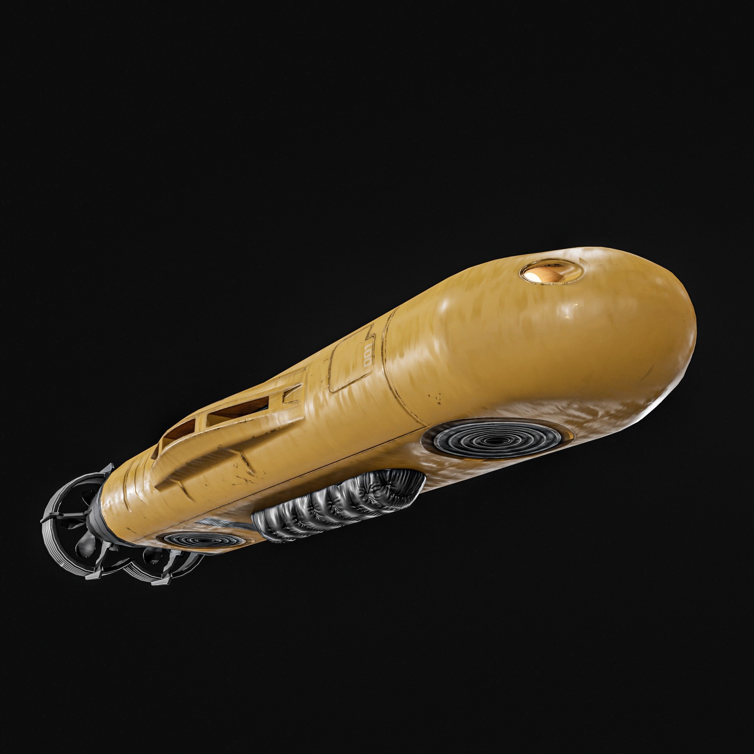Autonomous Underwater Vehicle  AUV Low-poly 3D model_16