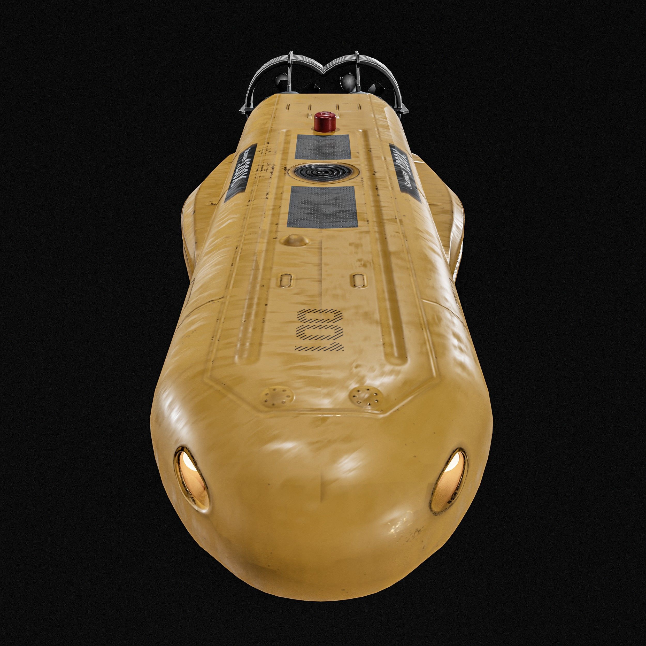 Autonomous Underwater Vehicle  AUV Low-poly 3D model_9