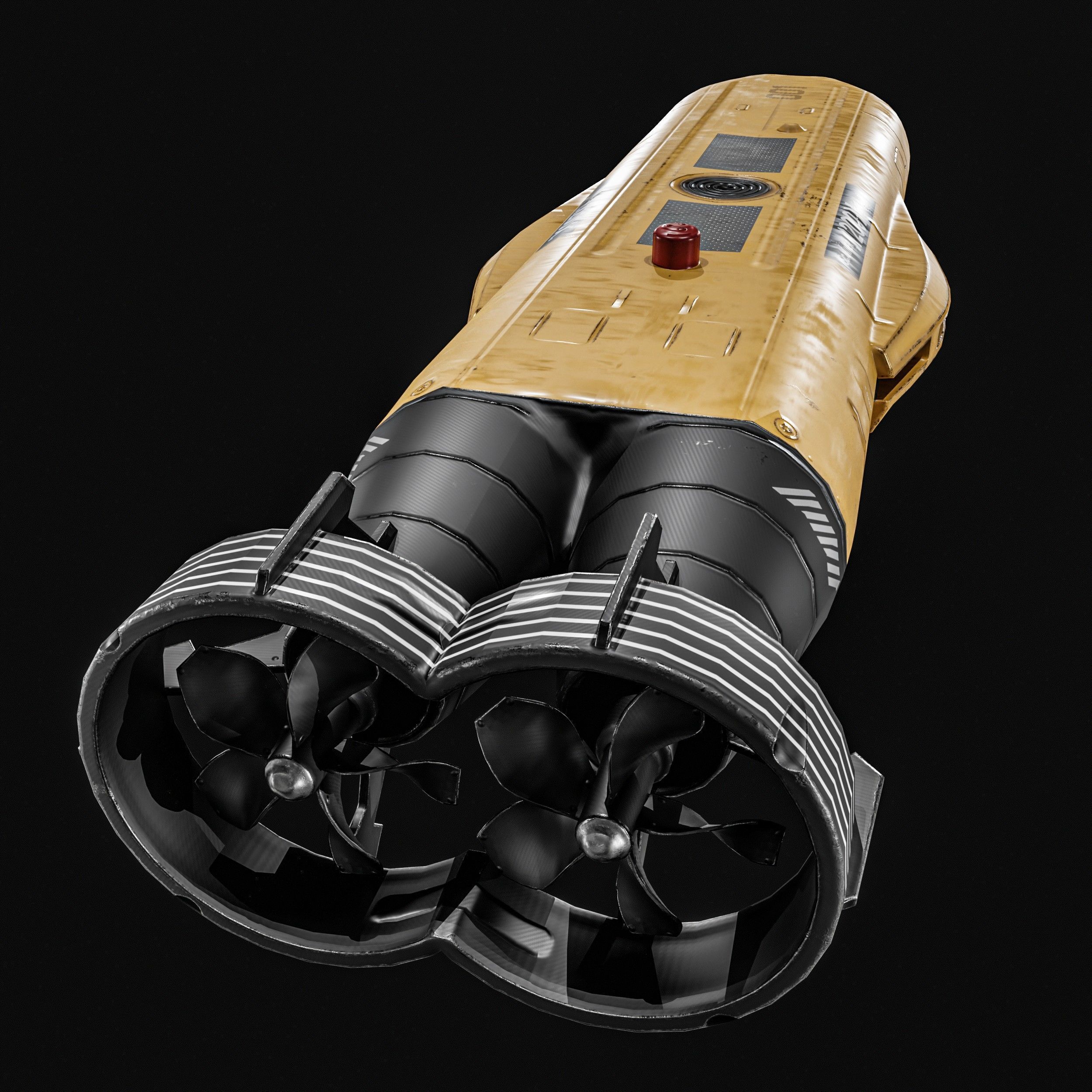 Autonomous Underwater Vehicle  AUV Low-poly 3D model_15