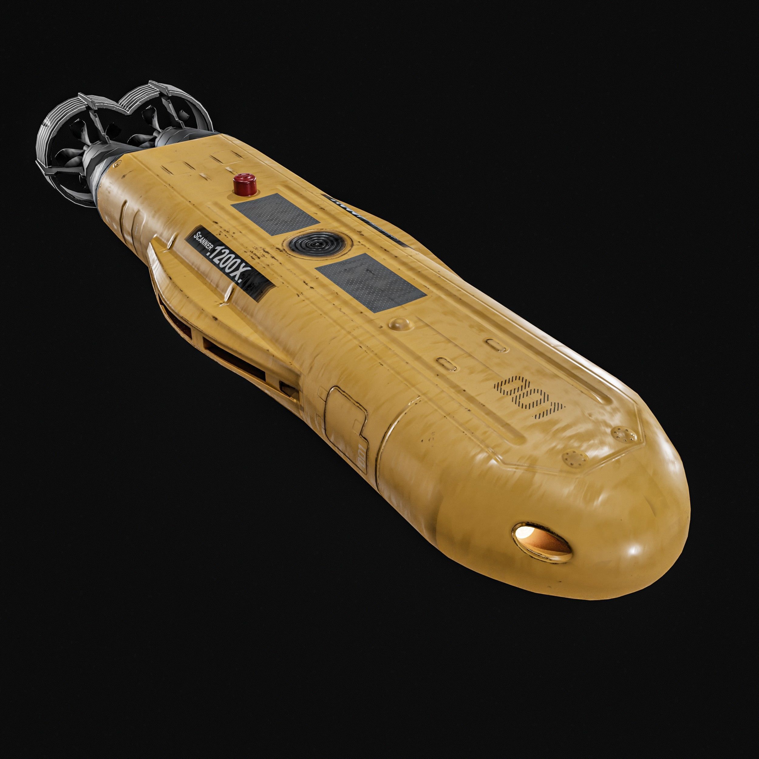 Autonomous Underwater Vehicle  AUV Low-poly 3D model_10