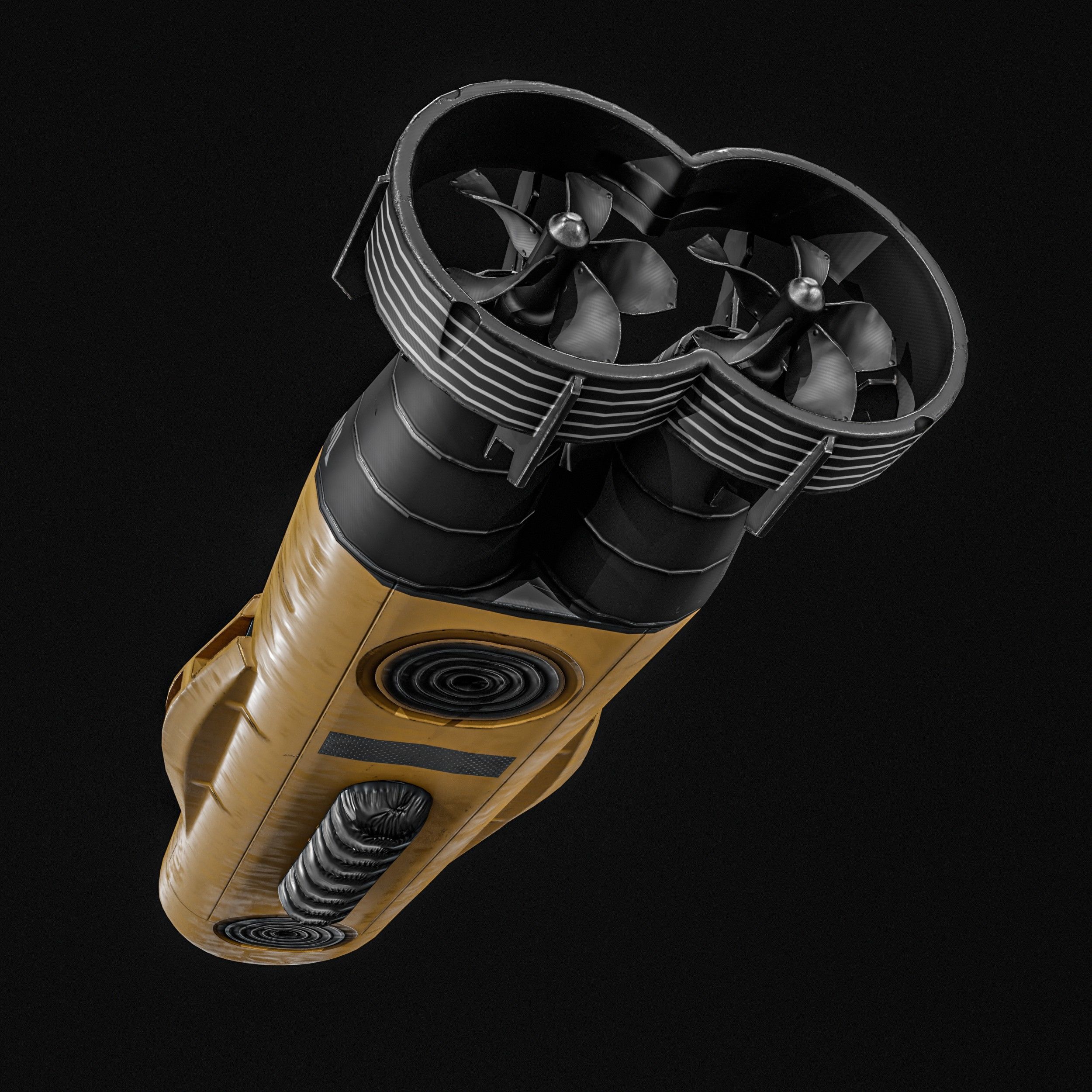 Autonomous Underwater Vehicle  AUV Low-poly 3D model_14