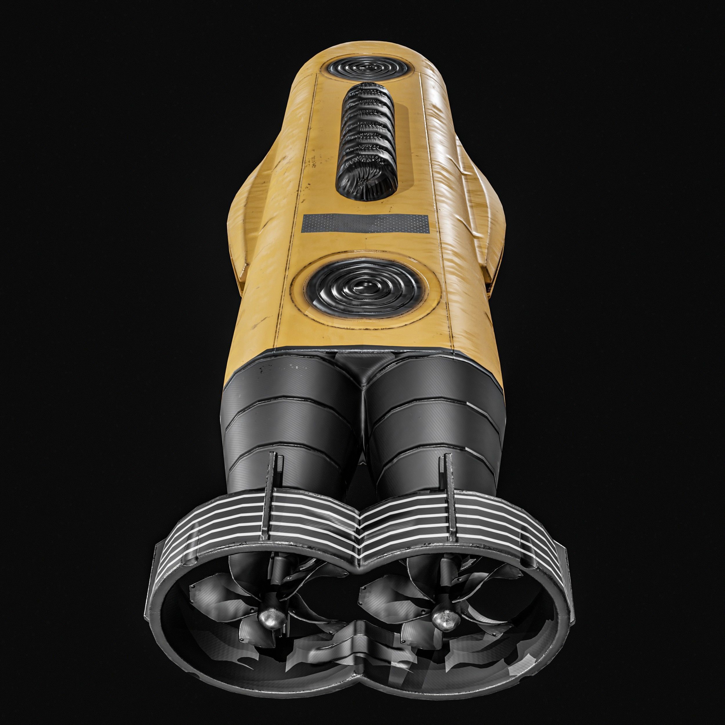 Autonomous Underwater Vehicle  AUV Low-poly 3D model_13