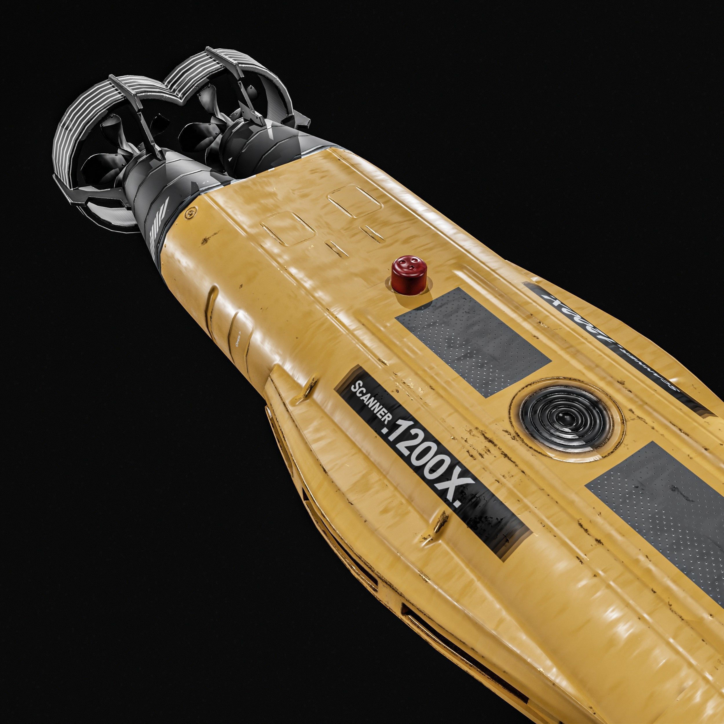 Autonomous Underwater Vehicle  AUV Low-poly 3D model_6