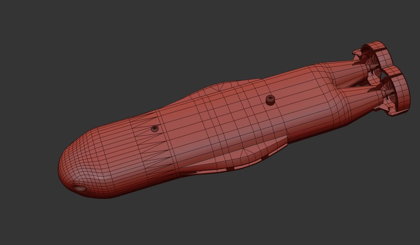 Autonomous Underwater Vehicle  AUV Low-poly 3D model_25