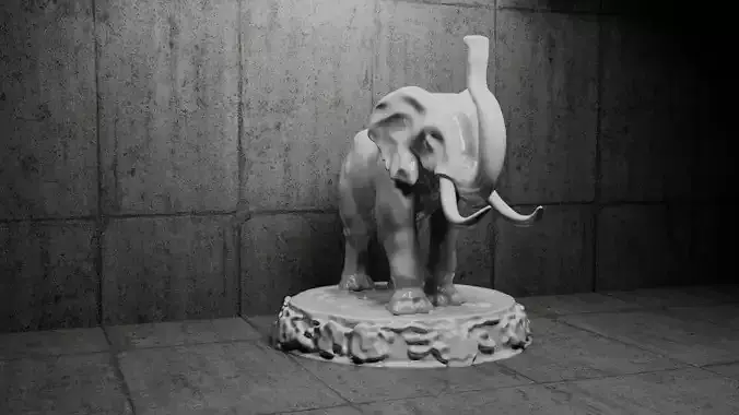 Elephant Figure Sculpture 3D print model
